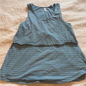 Latched Mama Teal Striped Tank Top